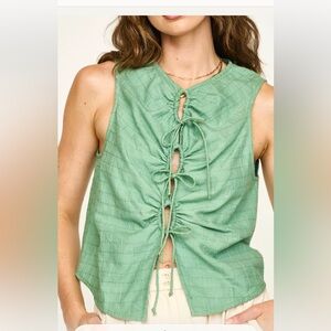 Mirth Sleeveless Cerritos Lace-Up Top